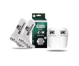 Tapedesign Lot de chaussettes polyvalentes Classic + Shinguards 2.0 - Chaussettes de football antidérapantes et protège-tibias ultra légers - Maintien parfait et confort - Technologie antidérapante