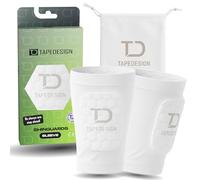 TAPEDESIGN Protège-tibias de football pour enfants et adultes en blanc - Manches 3 en 1 avec protection intégrée - Léger, flexible et antidérapant - Shin Pad pour l'entraînement et le jeu