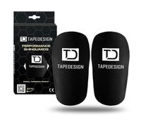 TAPEDESIGN® Protège-Tibias Performance Shinguards 2.0 (Black Edition) - pour Homme et Femme - Noir - pour Chaussettes de Football - Ajustables Individuellement - Antidérapantes