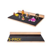 Tapeera Étagère Figurines Murale - Étagère Flottante pour Briques de Construction - Grand Présentoir Plaque de Base 48x24 Tenons pour Chambre d'Enfant - Support Mural Jeux de Briques (Noir, 1 Pièce)