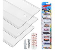 Tapeera Présentoir mural en acrylique pour voiture - Peut contenir jusqu'à 30 voitures - Compatible avec Hot Wheels Matchbox - Emballage sous blister - Organiseur de voiture - Étagère murale (lot de 3