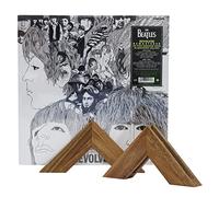 Tapeera Support mural triangulaire en bois pour disques vinyles - Sans perçage - Accessoires pour disques vinyles - Étagère flottante - Cadre pour disque vinyle sans vis (2 supports)