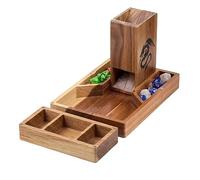 Tapeera Tour de dés magnétique en bois avec plateau - Accessoire Donjons et Dragons - Rouleau de dés portable pour RPG de table - Cadeaux DND