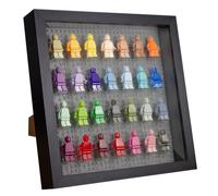 Tapeera Vitrine en Bois Noir pour Figurines, idéale pour Mur ou Table. Protégée de la poussière avec Une Base Grise, Elle Peut contenir jusqu'à 28 Figurines, Parfaite pour Les Collections
