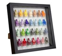 Tapeera Vitrine en Bois Noire pour Figurines, adaptée pour Mur ou Table - avec Base Blanche et Protection Contre la poussière - Elle Peut contenir jusqu'à 28 Figurines - idéale pour Les Collections