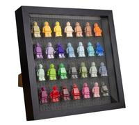 Tapeera Vitrine en Bois Noire pour Figurines, adaptée pour Mur ou Table - avec Base Noire et Protection Contre la poussière - Elle Peut contenir jusqu'à 28 Figurines- idéale pour Les Collections