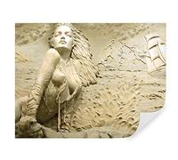 Tapeko Papier Peint 3D Panoramique Femme à la Mer 260x180 cm style 3D Sculpture Grecque Papier Peint intissé pour Chambre Salon Personnalisé Décoration Murale u08057