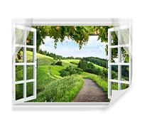 Tapeko Papier Peint 3D Panoramique Paysage 310x210 cm style Paysage 3D Vue Depuis la Fenêtre Papier Peint intissé pour Chambre Salon Personnalisé Décoration Murale u28196