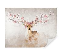 Tapeko Papier Peint Chambre Enfant 260x180 cm 3D Effet Animaux Cerf Ours Girafe Zèbre Forêt Nature pour Garçon Fille Papier Peint intissé plus u04671#02