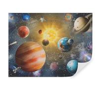 Tapeko Papier Peint Chambre Enfant 260x180 cm 3D Effet Espace Planètes Galaxie Système Solaire Voie Lactée pour Garçon Fille Papier Peint intissé plus u97222