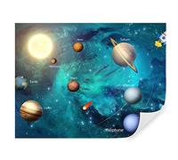 Tapeko Papier Peint Chambre Enfant 310x210 cm 3D Effet Espace Planètes Galaxie Système Solaire Voie Lactée pour Garçon Fille Papier Peint intissé plus u09074