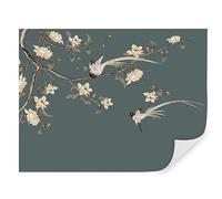 Tapeko Papier Peint Panoramique 3D Fleurs 400x280 cm style 3D 3D Fleurs Bloom Nature Oiseaux Papier Peint intissé Couleurs Profondes pour Chambre Salon Décoration Murale u07198