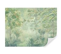 Tapeko Papier Peint Panoramique Nature 310x210 cm style 3D Forêt Feuillage des Arbres Nature Papier Peint intissé Couleurs Douces pour Chambre Salon Décoration Murale u78448v1