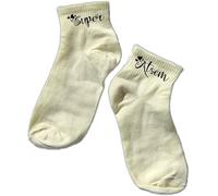 Taperso Chaussette socquette jaune pastel motif super atsem