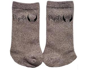 Taperso Chaussettes paillettes bronze motif pepite