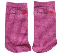 Taperso Chaussettes paillettes rose motif boudeuse et coeur