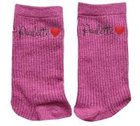 Taperso Chaussettes paillettes rose motif poulette et coeur