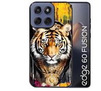 Taperso Coque Noire pour Edge 60 et 60 Fusion Tigre Style Hip hop