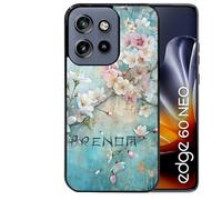 Taperso Coque Noire pour Edge 60 Neo et 50 Neo Motif Fleur Sakura personnalisee