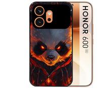 Taperso Coque Noire pour Honor 600 5G Motif Panda Very Angry