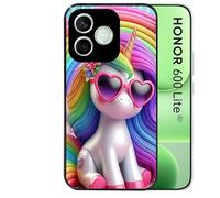 Taperso Coque Noire pour Honor 600 Lite Motif Licorne Pop Art