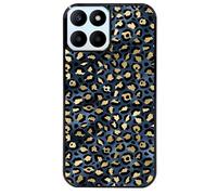 Taperso Coque Noire pour Honor 70 Lite et X6 Motif Leopard Bleu