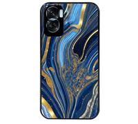 Taperso Coque Noire pour Honor 90 Lite marbre Bleu Agathe