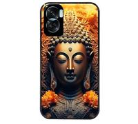 Taperso Coque Noire pour Honor 90 Lite Motif Bouddha et Fleur