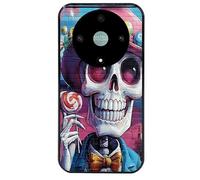 Taperso Coque Noire pour Honor Magic 6 Lite Motif Tete de Mort tag