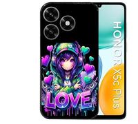 Taperso Coque Noire pour Honor X5C Plus et X5C Anime Manga et Love