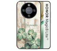 Taperso Coque Noire pour Magic 8 Lite Motif Bois et Trefle personnalisee