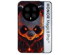 Taperso Coque Noire pour Magic 8 Pro Motif Panda Very Angry