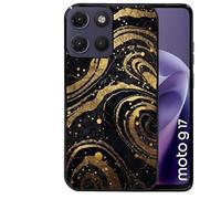Taperso Coque Noire pour Moto G17 et G17 Power marbre Noir