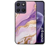 Taperso Coque Noire pour Moto G17 et G17 Power marbre Violet