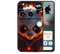 Taperso Coque Noire pour Nothing Phone 3 Motif Panda Very Angry