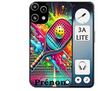 Taperso Coque Noire pour Nothing Phone 3A Lite Motif Padel Raquette personnalisee