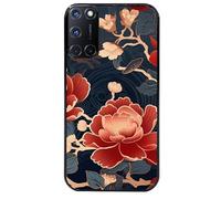 Taperso Coque Noire pour Oppo A72 4G Fleur Japan
