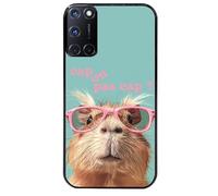 Taperso Coque Noire pour Oppo A72 4G Motif Capybara Lunettes