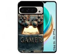 Taperso Coque Noire pour Pixel 10 et 10 Pro Motif Gamer Vintage
