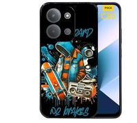 Taperso Coque Noire pour POCO C85 Motif Skate Board
