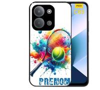 Taperso Coque Noire pour POCO C85 Motif Tennis Raquette personnalisee