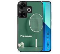 Taperso Coque Noire pour Redmi 13 4G POCO M6 Motif Badminton Volant personnalisee