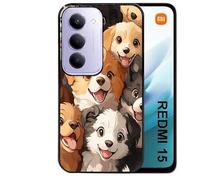 Taperso Coque Noire pour Redmi 15 4G et 5G Motif Chien Smile