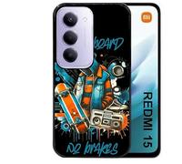 Taperso Coque Noire pour Redmi 15 4G et 5G Motif Skate Board