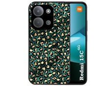 Taperso Coque Noire pour REDMI 15C 4G et 5G Leopard Vert