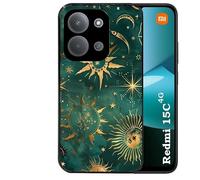 Taperso Coque Noire pour REDMI 15C 4G et 5G Lune Astro