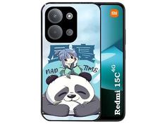 Taperso Coque Noire pour REDMI 15C 4G et 5G Motif Panda Anime