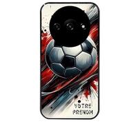 Taperso Coque Noire pour Redmi A3 Motif Ballon Foot avec prenom