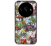 Taperso Coque Noire pour Redmi A3 tag Graffiti