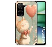 Taperso Coque Noire pour Redmi A5 4G et POCO C71 Motif Chat Ballon